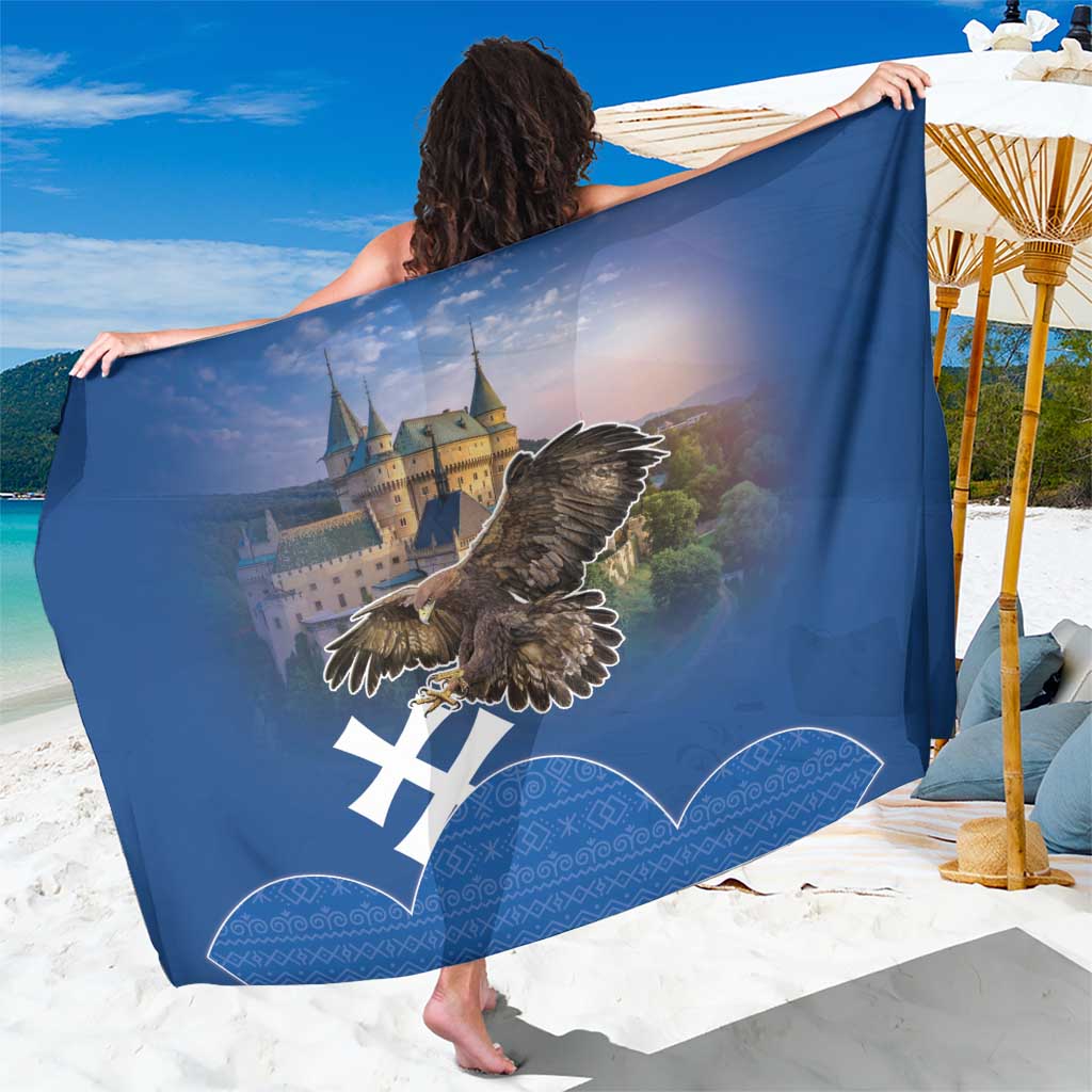 Slovakia Bojnice Castle Sarong Golden Eagle With Slovak Pattern - Wonder Print Shop