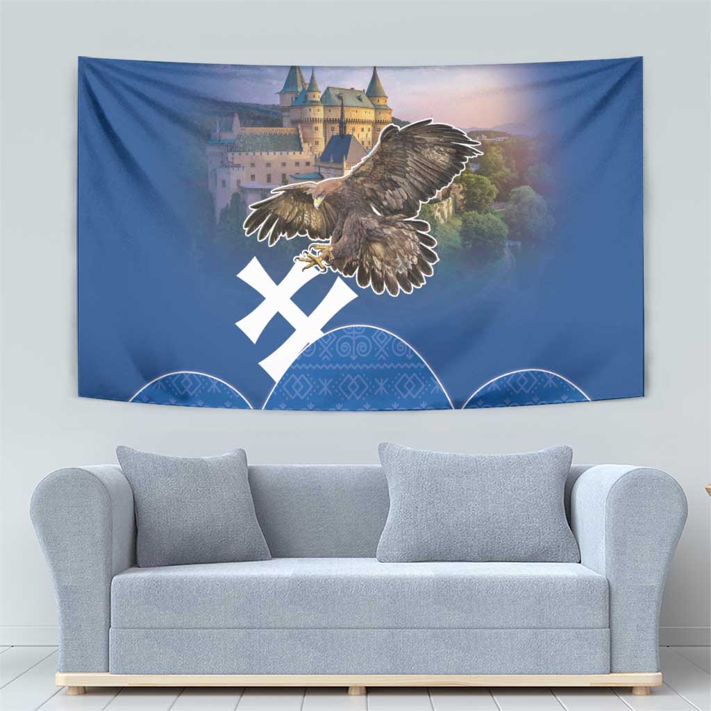 Slovakia Bojnice Castle Tapestry Golden Eagle With Slovak Pattern - Wonder Print Shop