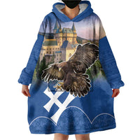 Slovakia Bojnice Castle Wearable Blanket Hoodie Golden Eagle With Slovak Pattern - Wonder Print Shop