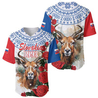 Slovakia Restoration Day 1993 Baseball Jersey Tatra Chamois With Red Rose - Wonder Print Shop