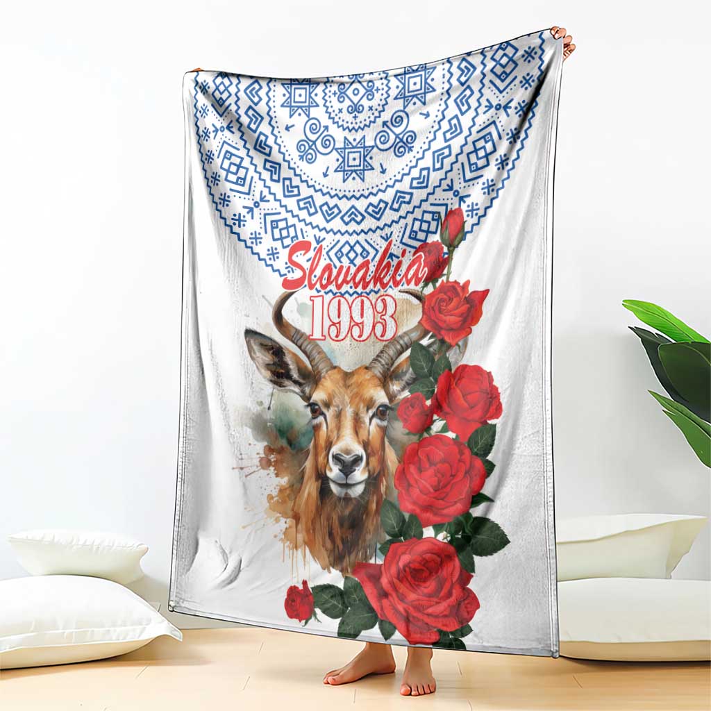 Slovakia Restoration Day 1993 Blanket Tatra Chamois With Red Rose