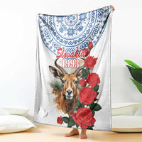 Slovakia Restoration Day 1993 Blanket Tatra Chamois With Red Rose