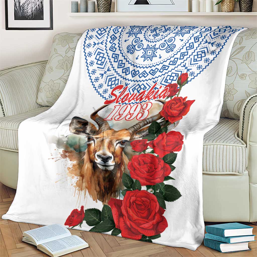 Slovakia Restoration Day 1993 Blanket Tatra Chamois With Red Rose