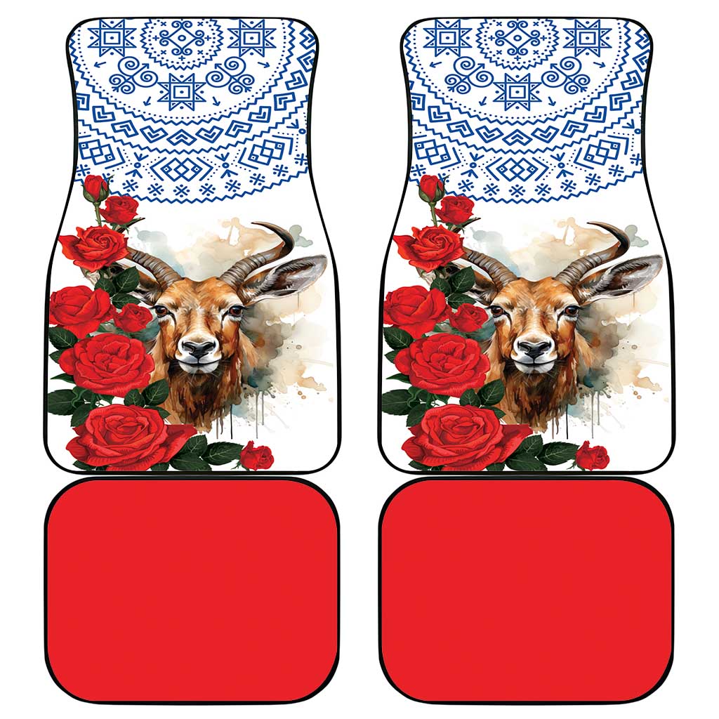 Slovakia Restoration Day 1993 Car Mats Tatra Chamois With Red Rose - Wonder Print Shop