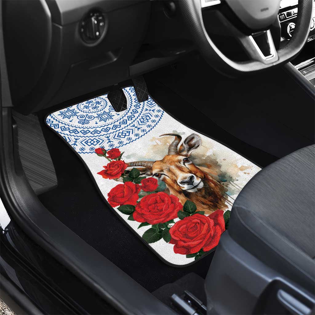 Slovakia Restoration Day 1993 Car Mats Tatra Chamois With Red Rose - Wonder Print Shop