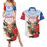 Slovakia Restoration Day 1993 Couples Matching Summer Maxi Dress and Hawaiian Shirt Tatra Chamois With Red Rose - Wonder Print Shop