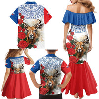 Slovakia Restoration Day 1993 Family Matching Mermaid Dress and Hawaiian Shirt Tatra Chamois With Red Rose - Wonder Print Shop