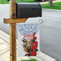 Slovakia Restoration Day 1993 Garden Flag Tatra Chamois With Red Rose - Wonder Print Shop