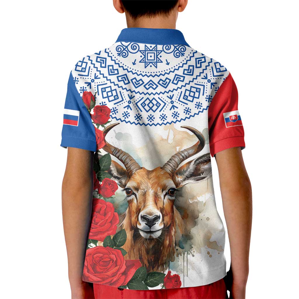 Slovakia Restoration Day 1993 Kid Polo Shirt Tatra Chamois With Red Rose - Wonder Print Shop