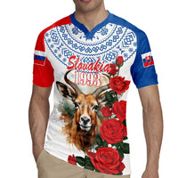 Slovakia Restoration Day 1993 Rugby Jersey Tatra Chamois With Red Rose - Wonder Print Shop