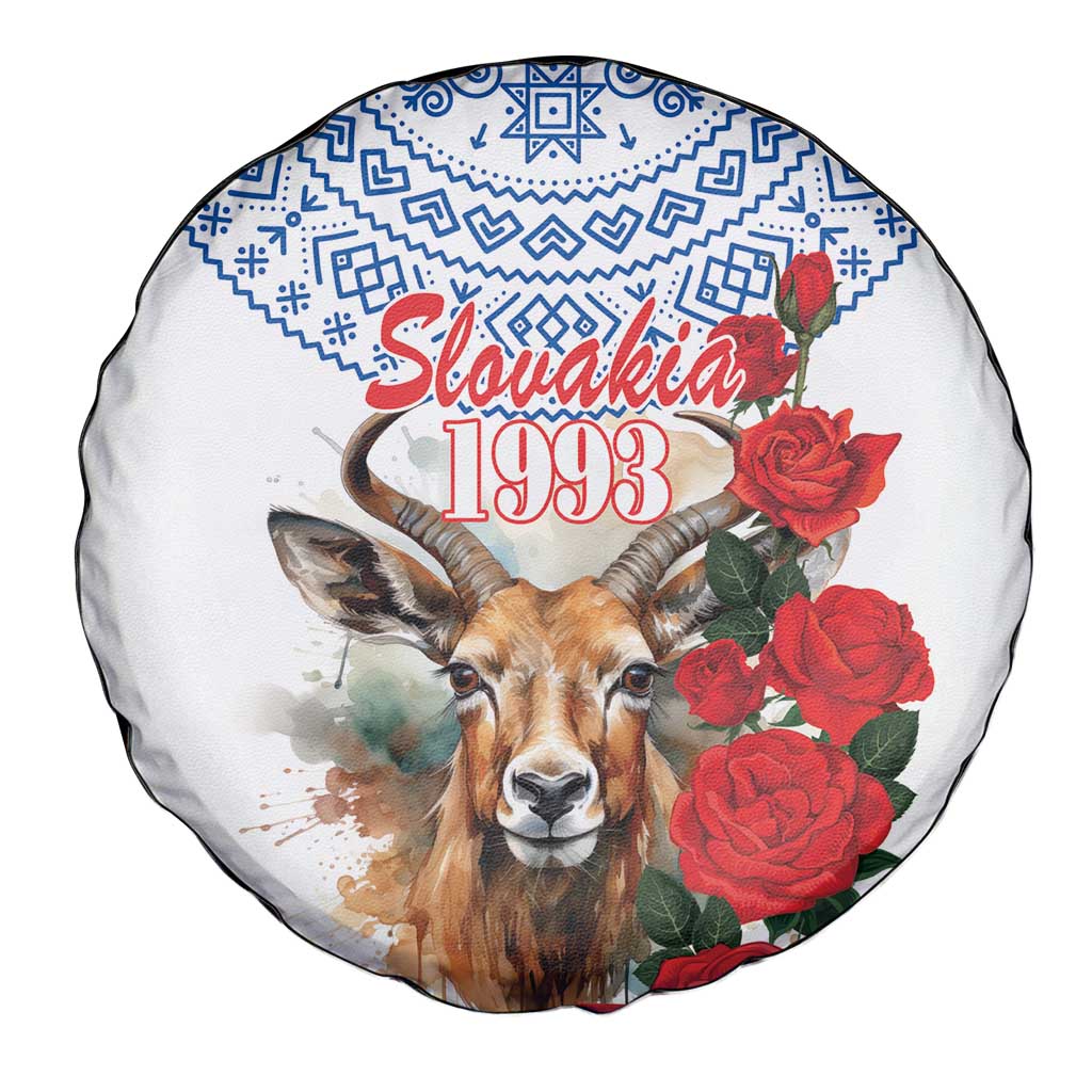 Slovakia Restoration Day 1993 Spare Tire Cover Tatra Chamois With Red Rose - Wonder Print Shop