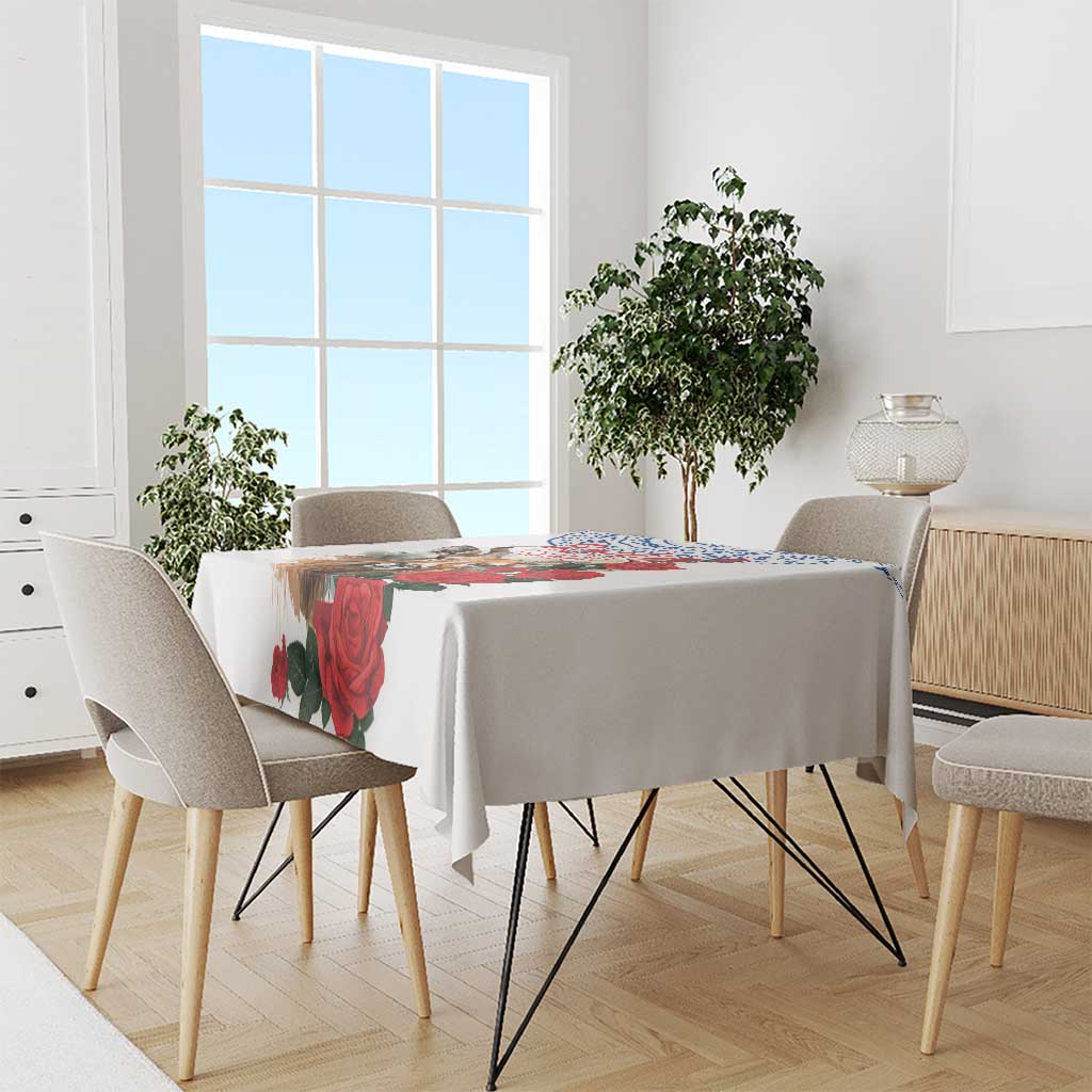 Slovakia Restoration Day 1993 Tablecloth Tatra Chamois With Red Rose - Wonder Print Shop