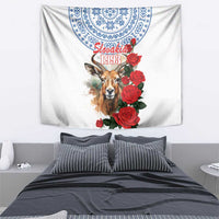 Slovakia Restoration Day 1993 Tapestry Tatra Chamois With Red Rose - Wonder Print Shop