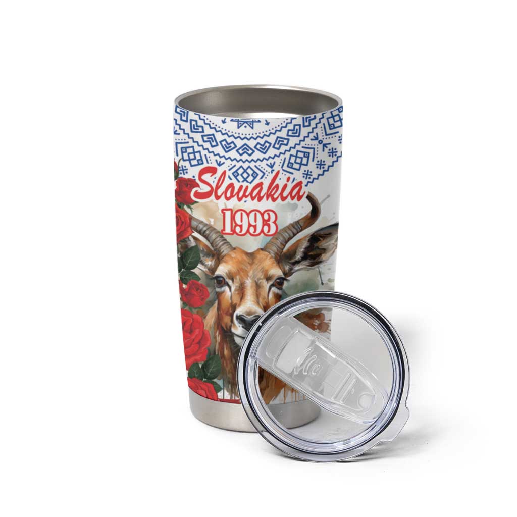 Slovakia Restoration Day 1993 Tumbler Cup Tatra Chamois With Red Rose - Wonder Print Shop