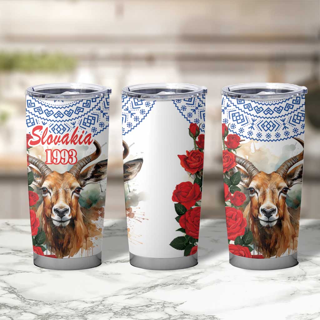 Slovakia Restoration Day 1993 Tumbler Cup Tatra Chamois With Red Rose - Wonder Print Shop