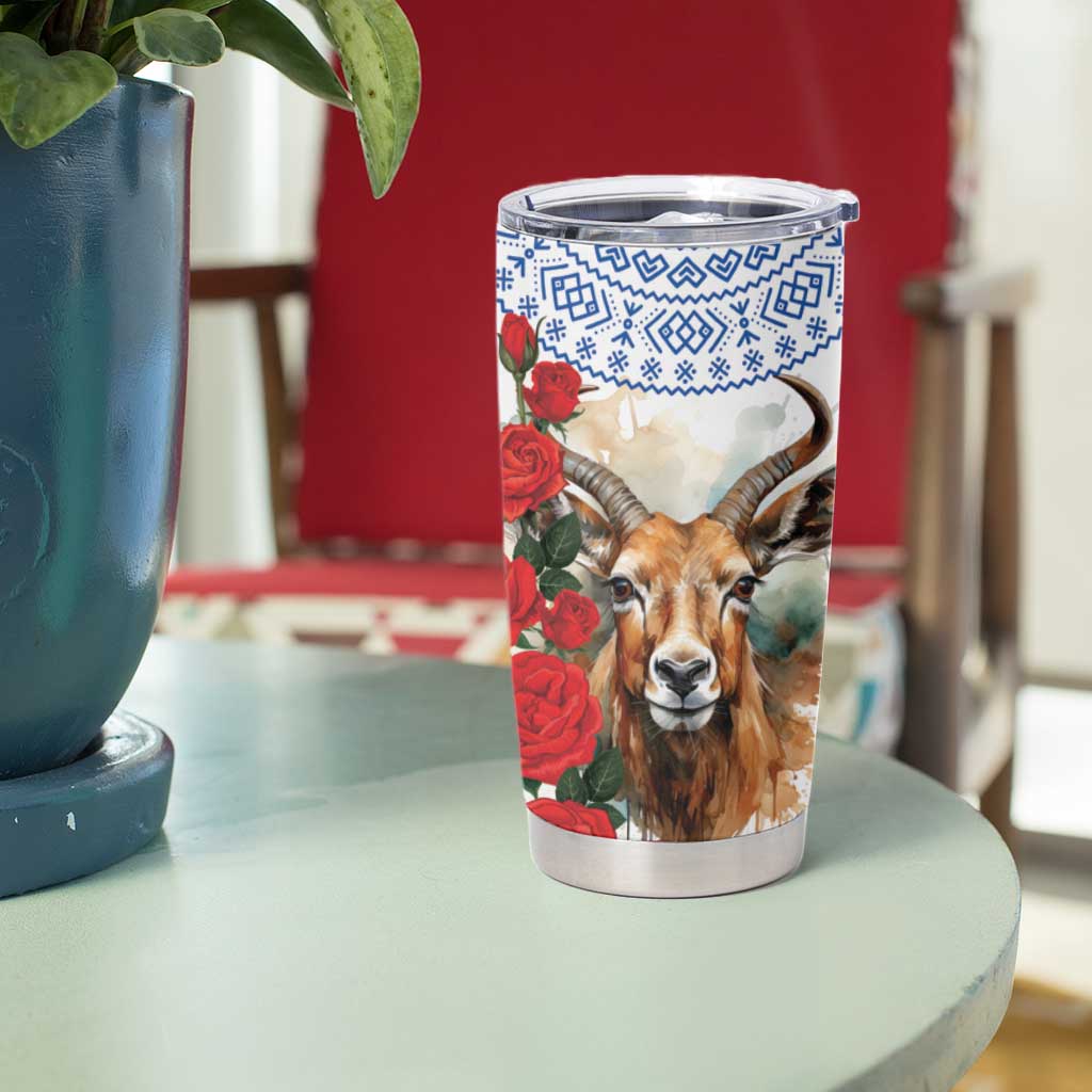 Slovakia Restoration Day 1993 Tumbler Cup Tatra Chamois With Red Rose - Wonder Print Shop