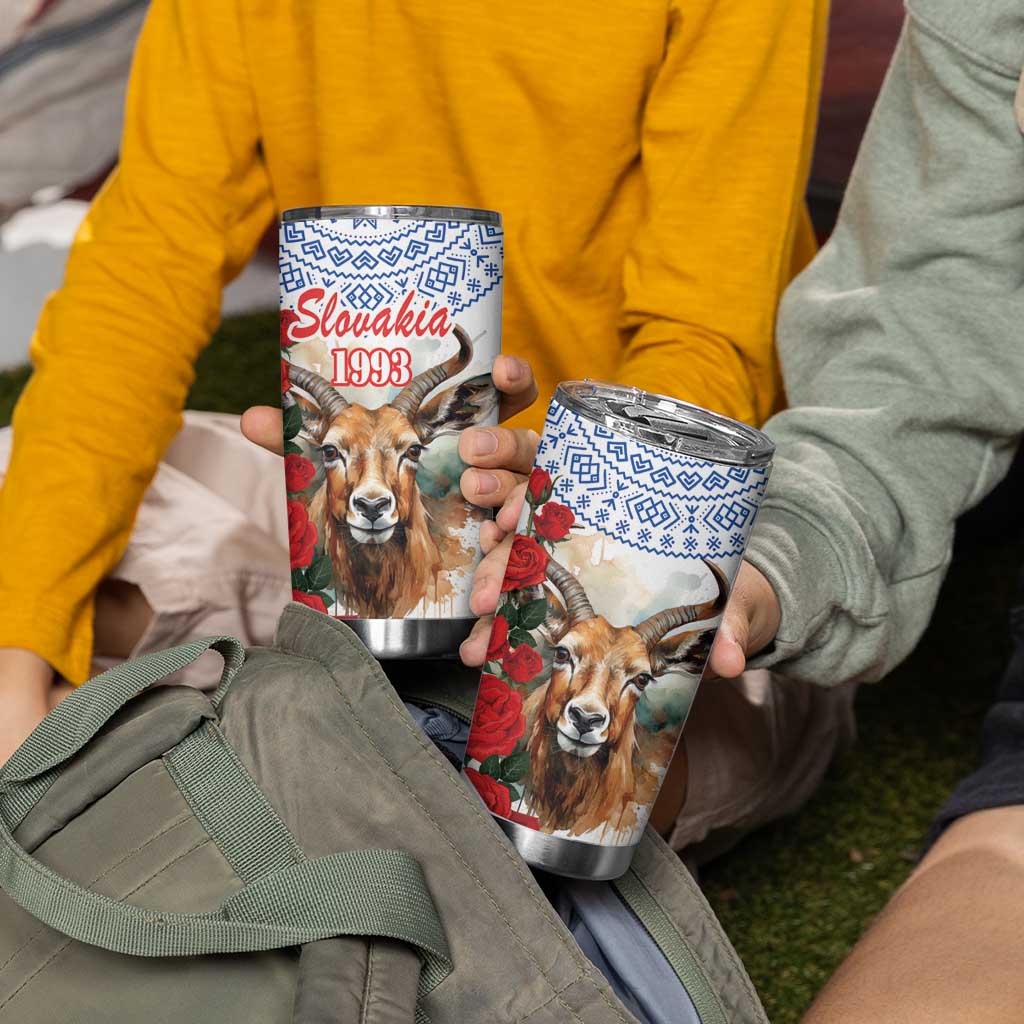 Slovakia Restoration Day 1993 Tumbler Cup Tatra Chamois With Red Rose - Wonder Print Shop