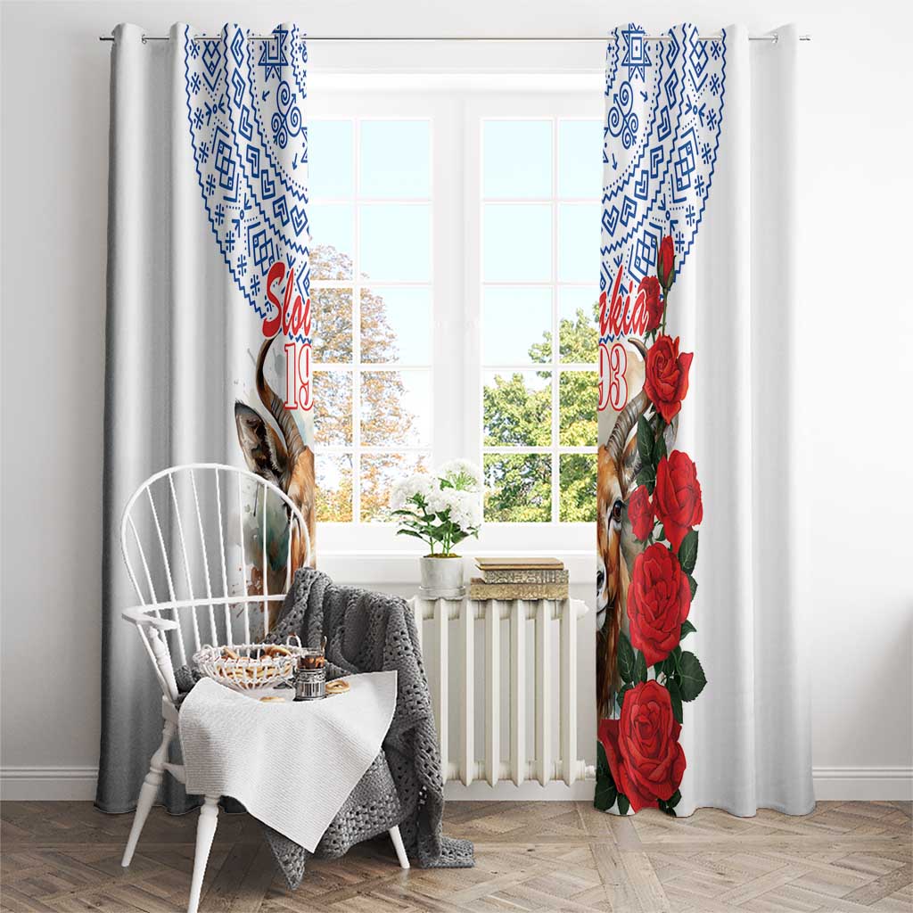 Slovakia Restoration Day 1993 Window Curtain Tatra Chamois With Red Rose - Wonder Print Shop