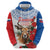 Slovakia Restoration Day 1993 Zip Hoodie Tatra Chamois With Red Rose - Wonder Print Shop
