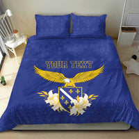 Personalized Bosnia and Herzegovina Independence Day Bedding Set Golden Eagle With Lilium Bosniacum
