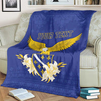 Personalized Bosnia and Herzegovina Independence Day Blanket Golden Eagle With Lilium Bosniacum