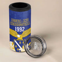 Personalized Bosnia and Herzegovina Independence Day 4 in 1 Can Cooler Tumbler Golden Eagle With Lilium Bosniacum