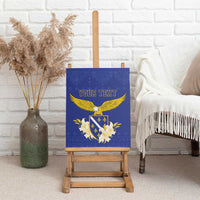 Personalized Bosnia and Herzegovina Independence Day Canvas Wall Art Golden Eagle With Lilium Bosniacum