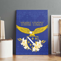 Personalized Bosnia and Herzegovina Independence Day Canvas Wall Art Golden Eagle With Lilium Bosniacum