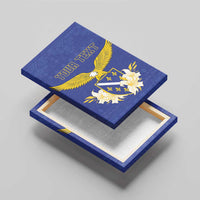 Personalized Bosnia and Herzegovina Independence Day Canvas Wall Art Golden Eagle With Lilium Bosniacum