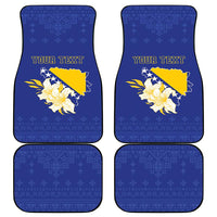 Personalized Bosnia and Herzegovina Independence Day Car Mats Golden Eagle With Lilium Bosniacum