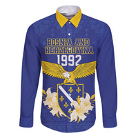 Personalized Bosnia and Herzegovina Independence Day Family Matching Puletasi and Hawaiian Shirt Golden Eagle With Lilium Bosniacum