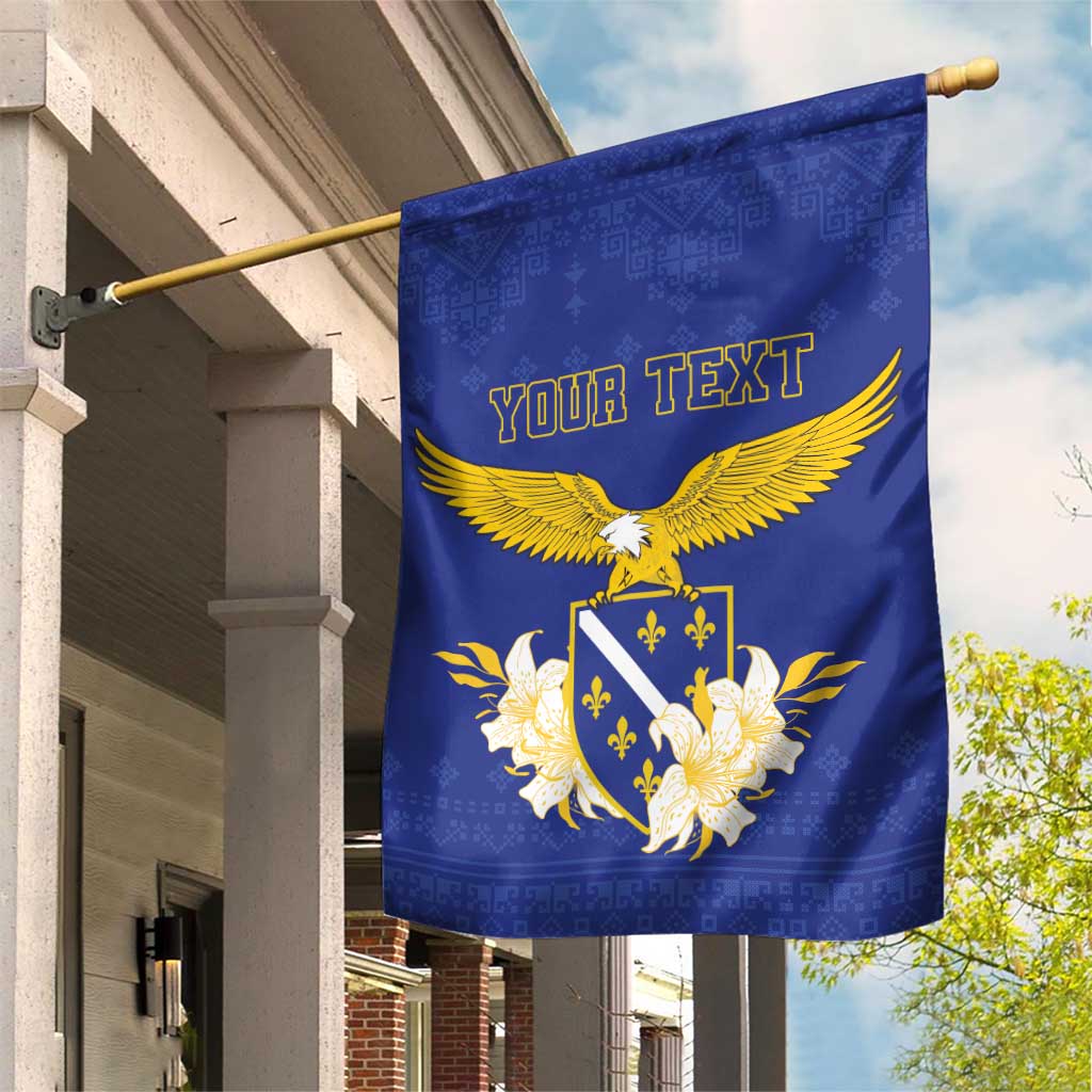 Personalized Bosnia and Herzegovina Independence Day Garden Flag Golden Eagle With Lilium Bosniacum