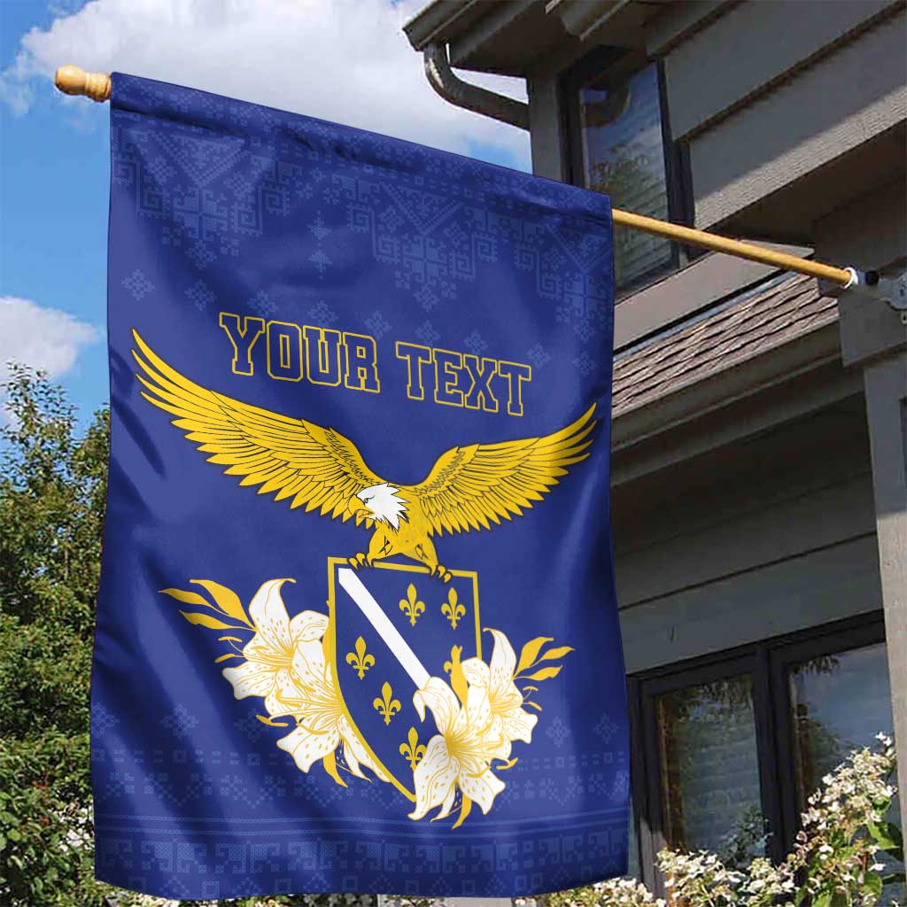 Personalized Bosnia and Herzegovina Independence Day Garden Flag Golden Eagle With Lilium Bosniacum