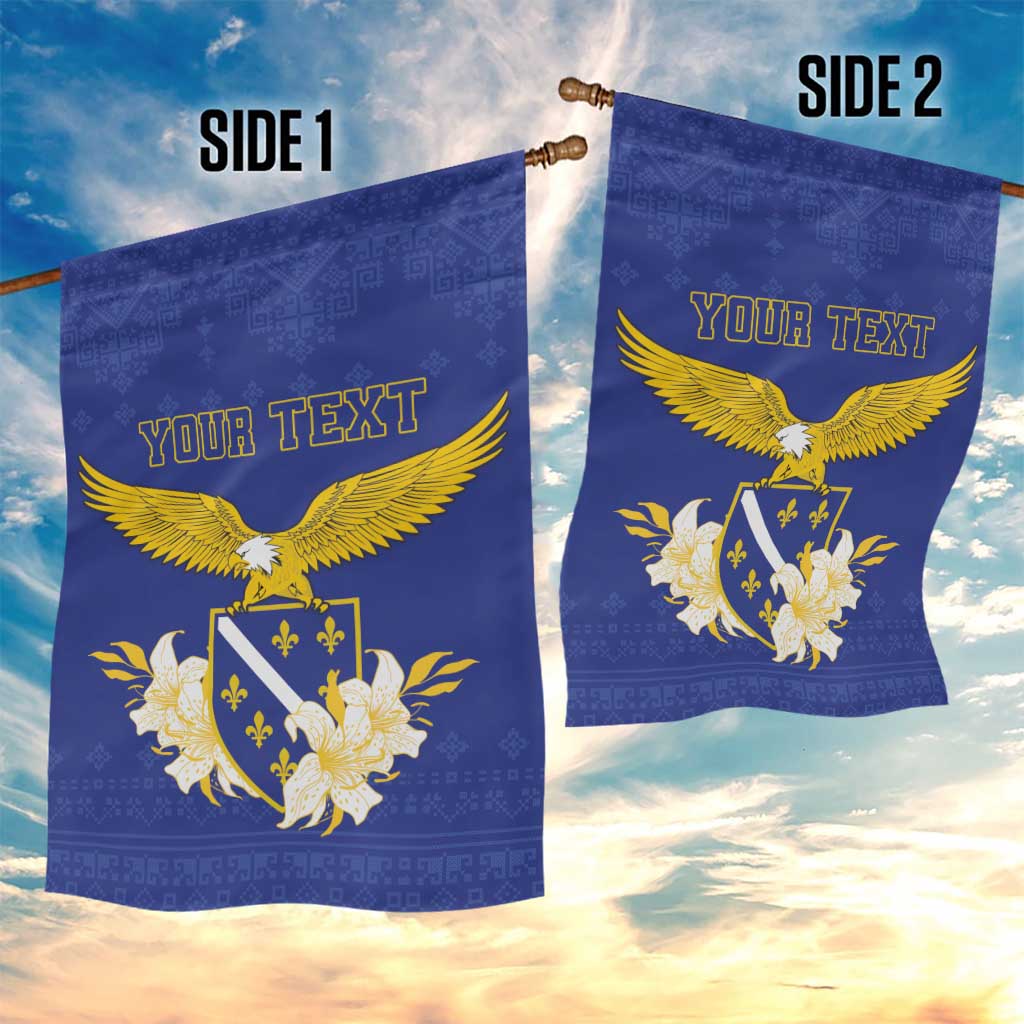 Personalized Bosnia and Herzegovina Independence Day Garden Flag Golden Eagle With Lilium Bosniacum