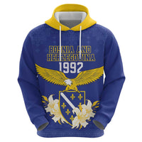 Personalized Bosnia and Herzegovina Independence Day Hoodie Golden Eagle With Lilium Bosniacum