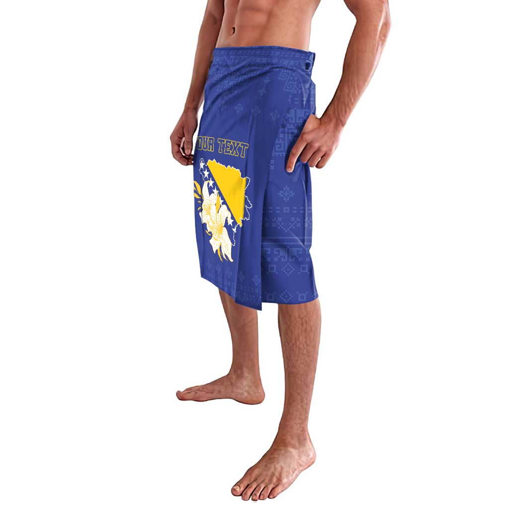 Personalized Bosnia and Herzegovina Independence Day Lavalava Golden Eagle With Lilium Bosniacum