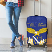 Personalized Bosnia and Herzegovina Independence Day Luggage Cover Golden Eagle With Lilium Bosniacum