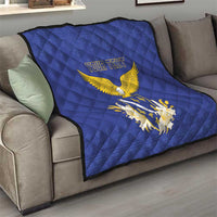 Personalized Bosnia and Herzegovina Independence Day Quilt Golden Eagle With Lilium Bosniacum - Wonder Print Shop
