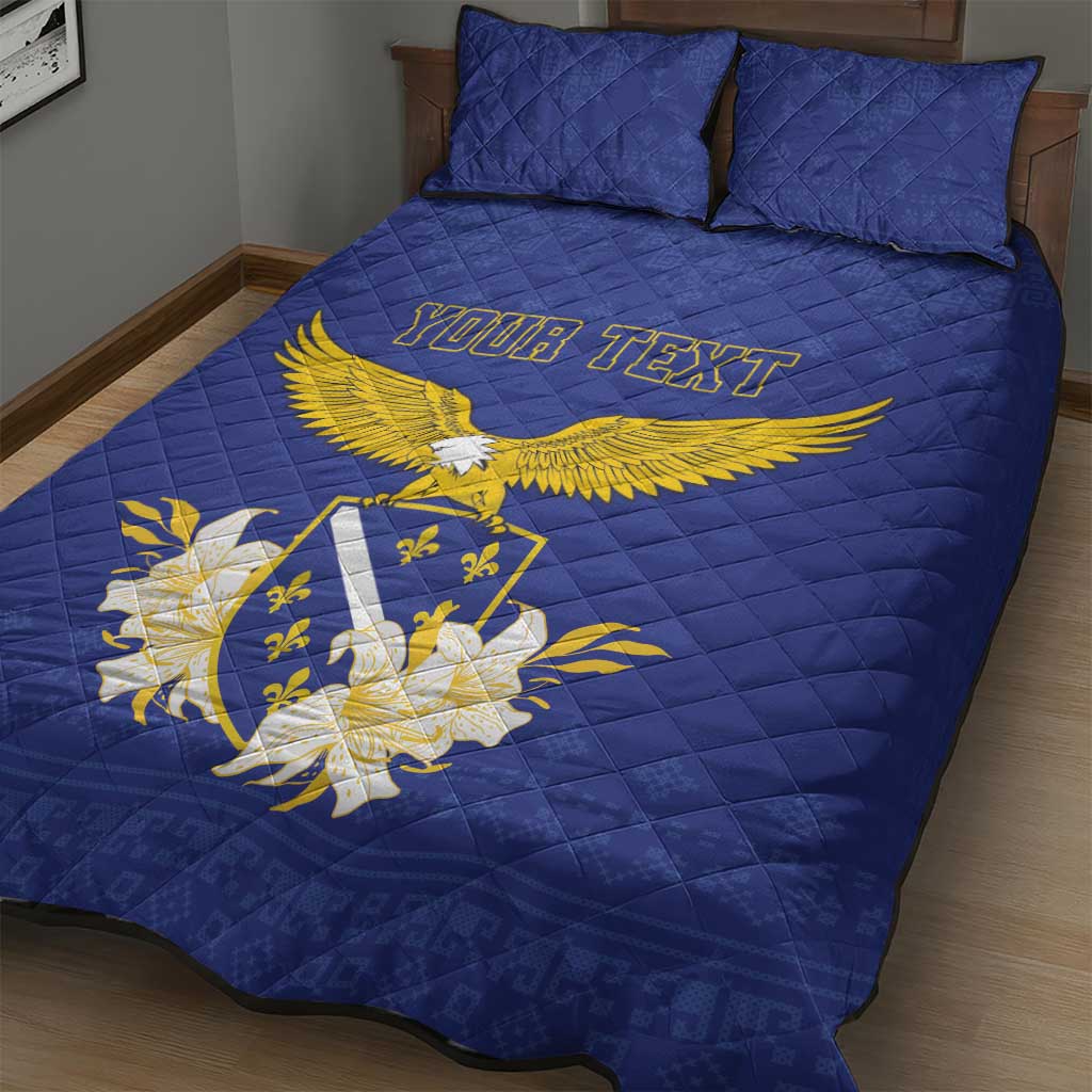Personalized Bosnia and Herzegovina Independence Day Quilt Bed Set Golden Eagle With Lilium Bosniacum - Wonder Print Shop