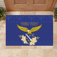 Personalized Bosnia and Herzegovina Independence Day Rubber Doormat Golden Eagle With Lilium Bosniacum - Wonder Print Shop