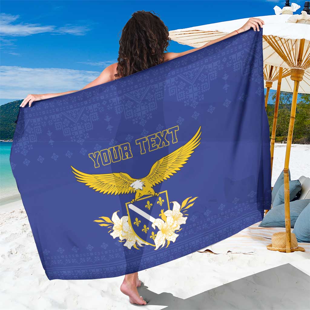 Personalized Bosnia and Herzegovina Independence Day Sarong Golden Eagle With Lilium Bosniacum - Wonder Print Shop