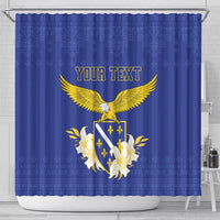 Personalized Bosnia and Herzegovina Independence Day Shower Curtain Golden Eagle With Lilium Bosniacum - Wonder Print Shop