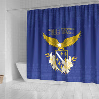 Personalized Bosnia and Herzegovina Independence Day Shower Curtain Golden Eagle With Lilium Bosniacum - Wonder Print Shop
