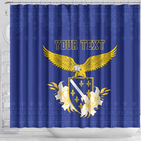 Personalized Bosnia and Herzegovina Independence Day Shower Curtain Golden Eagle With Lilium Bosniacum - Wonder Print Shop