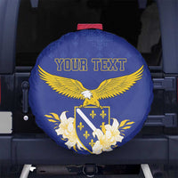 Personalized Bosnia and Herzegovina Independence Day Spare Tire Cover Golden Eagle With Lilium Bosniacum - Wonder Print Shop