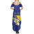 Personalized Bosnia and Herzegovina Independence Day Summer Maxi Dress Golden Eagle With Lilium Bosniacum - Wonder Print Shop