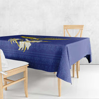 Personalized Bosnia and Herzegovina Independence Day Tablecloth Golden Eagle With Lilium Bosniacum - Wonder Print Shop