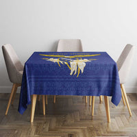 Personalized Bosnia and Herzegovina Independence Day Tablecloth Golden Eagle With Lilium Bosniacum - Wonder Print Shop