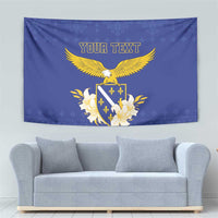 Personalized Bosnia and Herzegovina Independence Day Tapestry Golden Eagle With Lilium Bosniacum - Wonder Print Shop