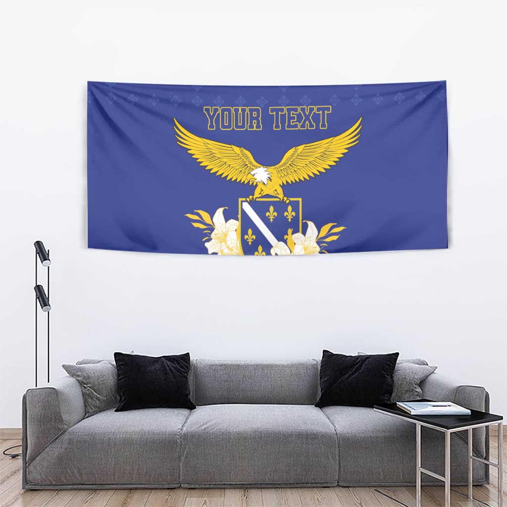 Personalized Bosnia and Herzegovina Independence Day Tapestry Golden Eagle With Lilium Bosniacum - Wonder Print Shop